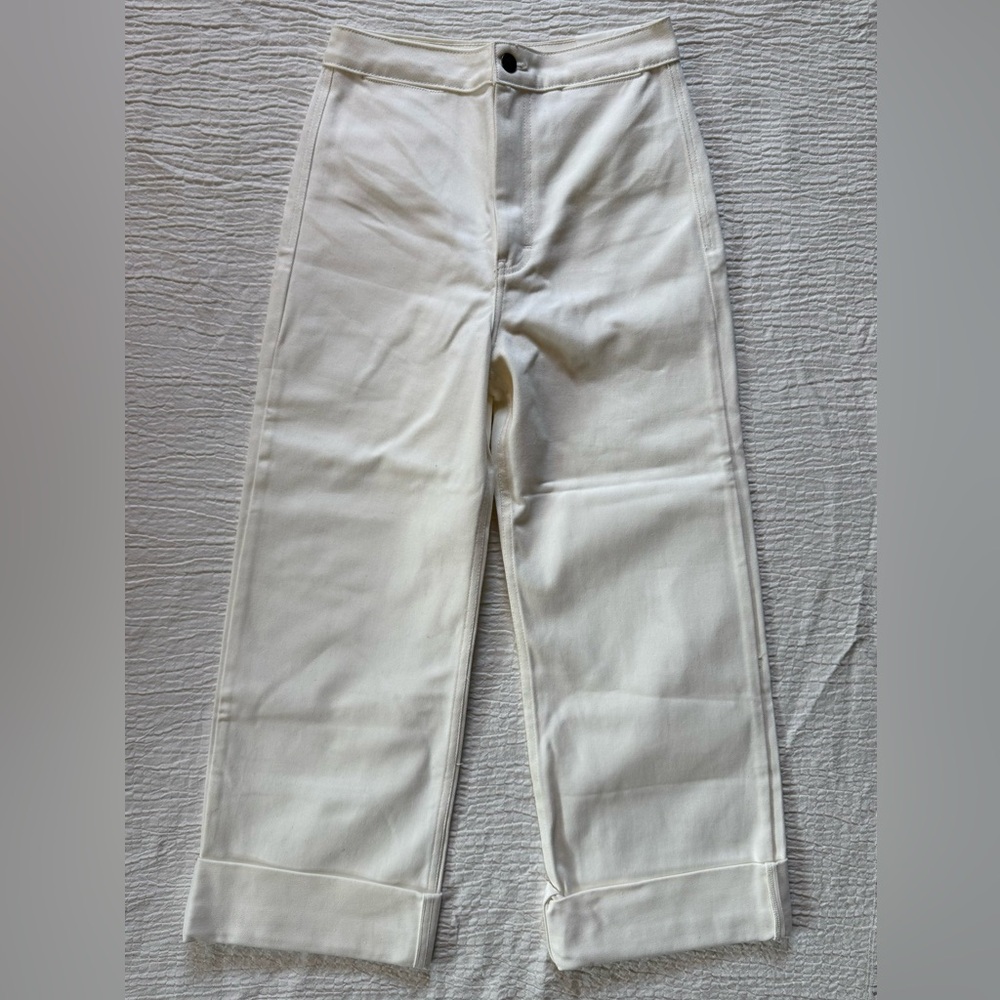 Apiece Apart Cream Wide Leg Jeans